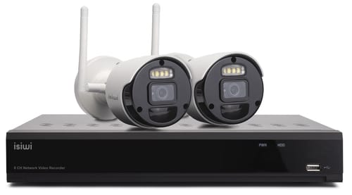 ISIWI KIT WIRELESS CONNECT S2 ISW-K1N8BF2MP-2 GEN1 NVR 8 CANALI + 2 TELECAMERE IP 1080P 2MPX WIRELES