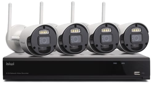 ISIWI KIT WIRELESS CONNECT S4 ISW-K1N8BF2MP-4 GEN1 NVR 8 CANALI + 4 TELECAMERE IP 1080P 2MPX WIRELES