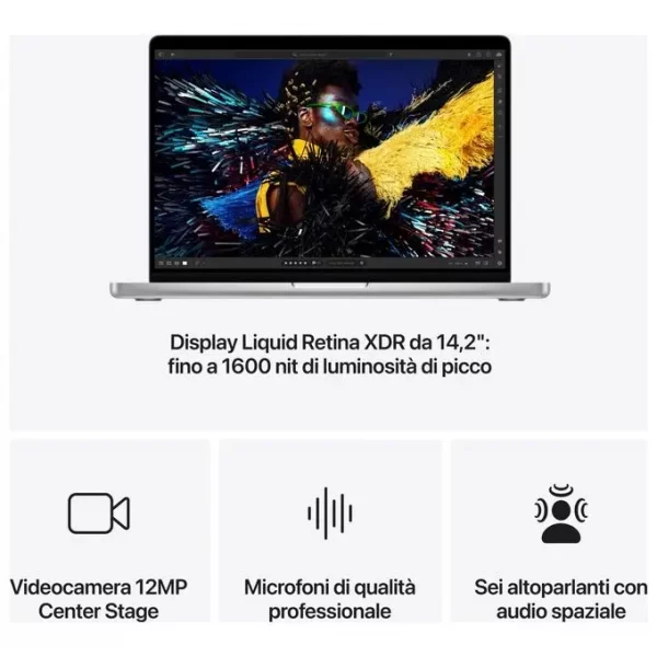 APPLE 14INCH MACBOOK PRO APPLE M4 CHIP WITH 10CORE CPU AND 10CORE GPU 16GB 512GB SSD SILVER