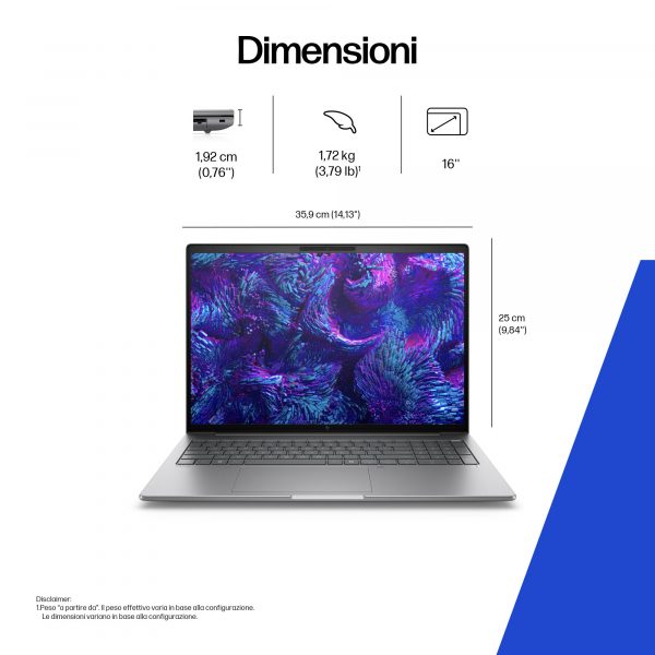 HP NB WKS HP ZBOOK 8 16G1I ULTRA 7 255H 16GB 512GB SSD 16 NVIDIA QUADRO RTX 500 4GB WIN 11 PRO