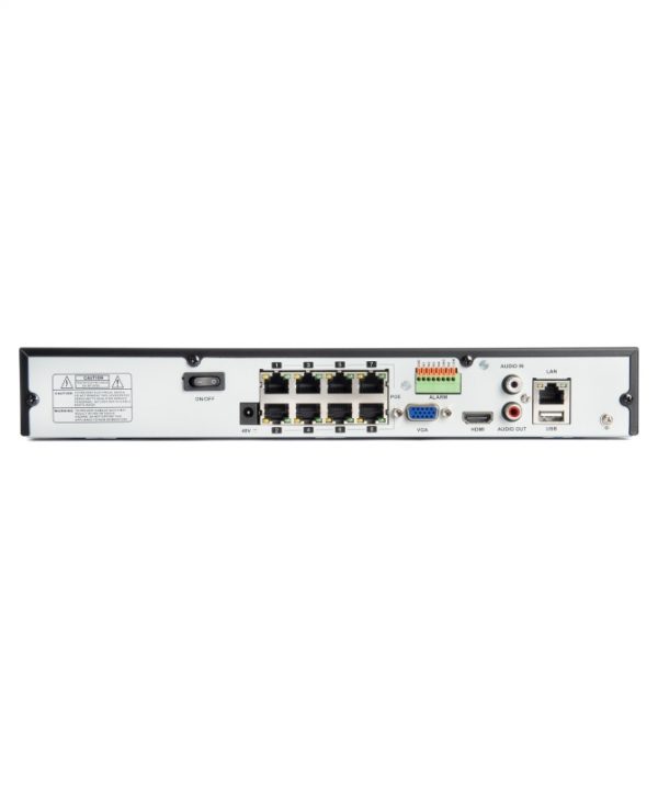 VULTECH SECURITY NVR 8 CANALI ULTRA-HD POE FINO A 8MPX H.265 HDMI P2P CLOUD 1 HD ALARM 4K