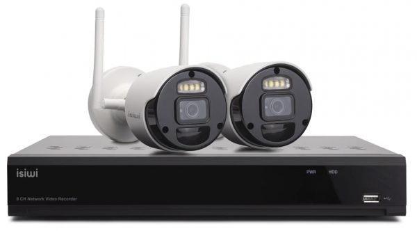 ISIWI KIT WIRELESS CONNECT S2 ISW-K1N8BF2MP-2 GEN1 NVR 8 CANALI + 2 TELECAMERE IP 1080P 2MPX WIRELES