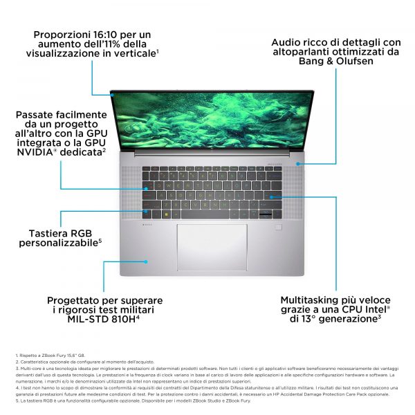 HP NB WKS ZBOOK STUDIO G10 I7-13700H 32GB (2X16GB) 1TB SSD NVIDIA RTX 3000 8GB ADA WIN 11 PRO