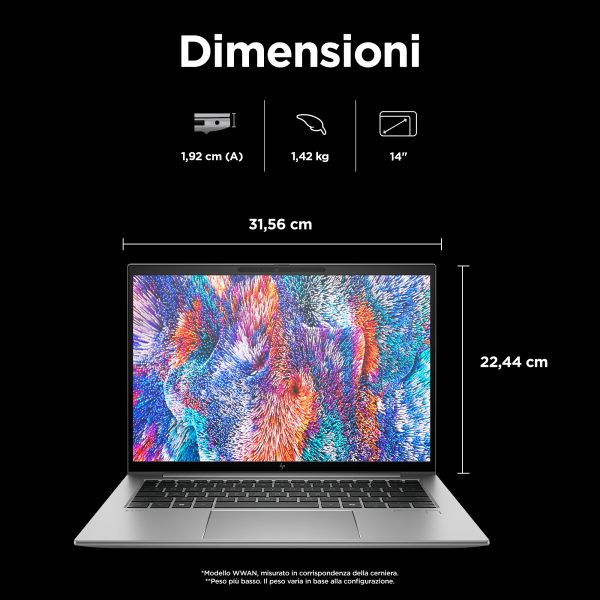 HP NB WKS ZBOOK FIREFLY 14 G11 ULTRA 7 155H  32GB 1TB SSD 14 RTX A500 4GB WIN 11 PRO