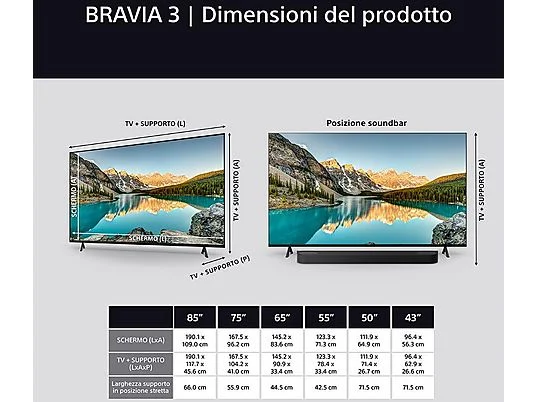 SONY 55 BRAVIA 3 S35B TV D-LED 55