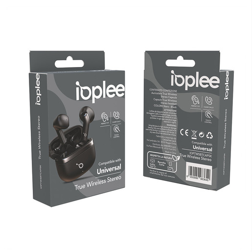 IOPLEE Auricolare True Wireless Stereo Capsula - Nero