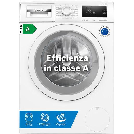 Bosch Serie 4 WAN24008II Lavatrice a carica frontale 8kg 1200g/min Bianco Classe A