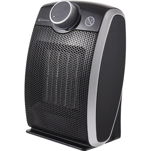 Electroline CFHE206N stufetta elettrica Interno Nero, Argento 1800 W Riscaldatore ambiente elettrico con ventilatore