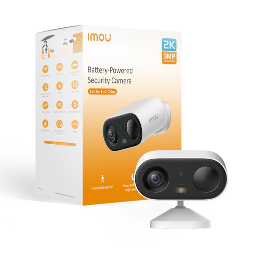 Imou Cell GO Full Color 2K (3MP) Telecamera Wi-Fi Esterno/Interno Batteria Senza Fili, ilevamento PIR/Umano, Visione Notturna a Colori, Audio Bidirezi