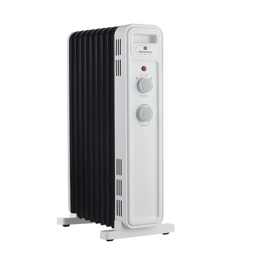 Electroline OFRE9F20M stufetta elettrica Interno Nero, Bianco 2000 W Riscaldatore ambiente elettrico a olio