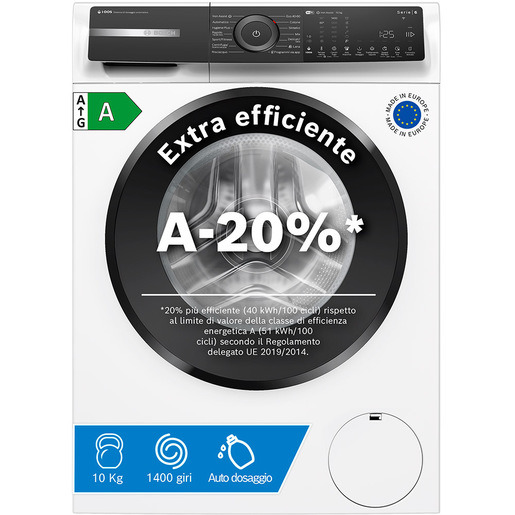 Bosch Serie 6 WGH254A0IT Lavatrice a carica frontale 10kg 1400g/min Bianco A-20%