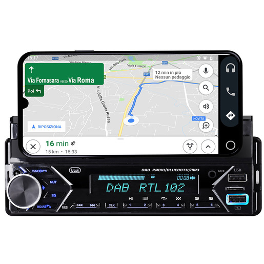 Trevi AUTORADIO DAB FM 160W SUPPORTO SMARTPHONE 7'' WIRELESS USB MICRO SD SCD 5753 DAB