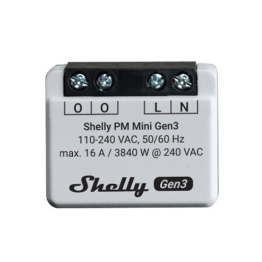 Shelly PM Mini Gen3 interruttore elettrico Interruttore intelligente 1P Grigio