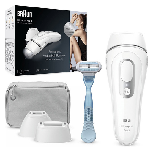 Braun Silk-expert Pro Silk expert Pro 3 PL3121, Epilatore A Luce Pulsata Donna, Per La Rimozione Permanente Dei Peli Visibili A Casa Tua, Bianco/Argen