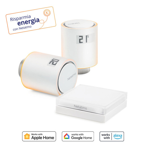 Netatmo Valvole Termostatiche Intelligenti per Radiatori - Kit Di Base Per Riscaldamento Centralizzato