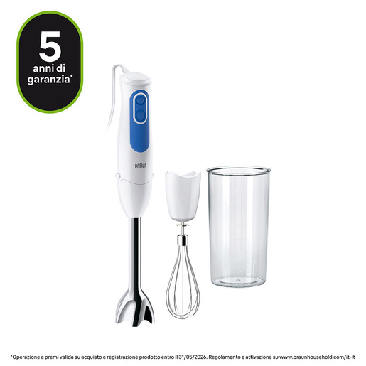 Braun Minipimer MultiQuick MQ3005 CREAM Frullatore ad immersione White blue