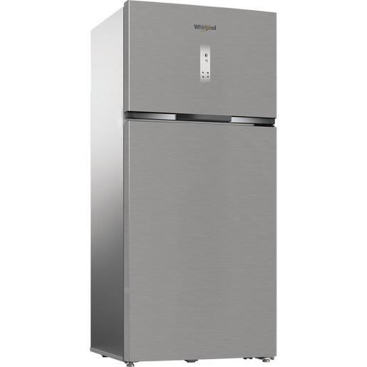 Whirlpool WHD2 6633 X5E Frigorifero doppia porta a libera installazione, Dual no frost, 83cm, Classe D, Pearl Inox, 35 dbA, h 188cm