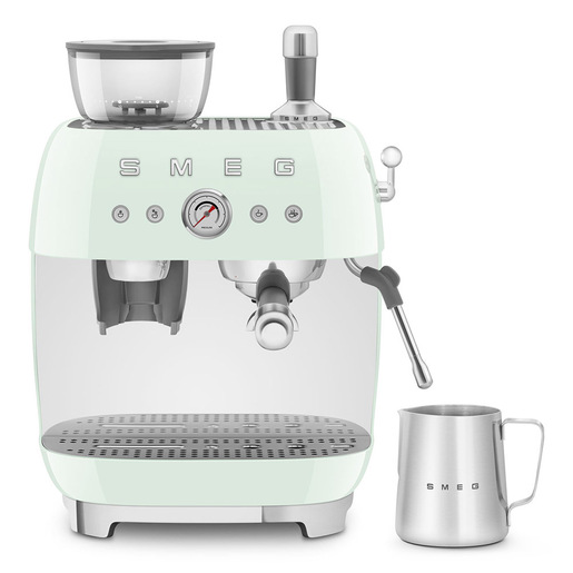 Smeg Macchina da Caffè Espresso Manuale con macinacaffè integrato 50's Style – Verde Pastello LUCIDO – EGF03PGEU