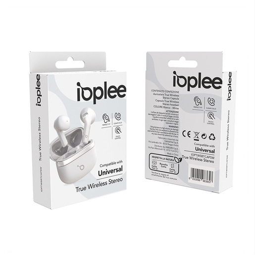 IOPLEE Auricolare True Wireless Stereo Capsula - Bianco