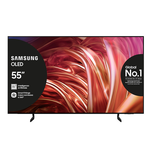 Samsung TV OLED 4K 55'' QE55S85DAEXZT Smart TV Wi-Fi Graphite Black 2024, Processore NQ4 AI GEN2, Self-illuminating pixels, Contour Design, Dolby Atmos