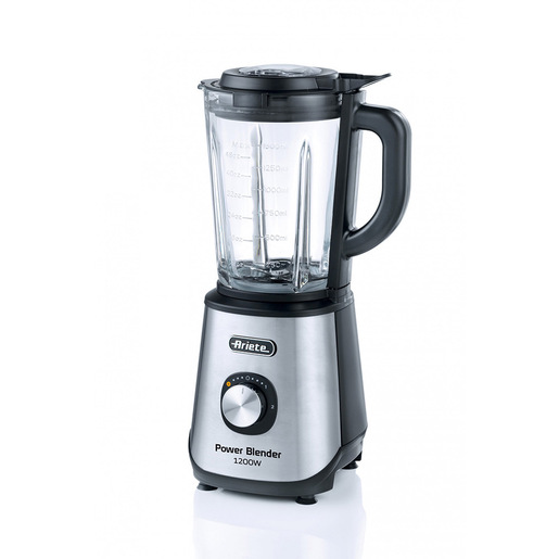 Ariete 579 Power Blender 1200W, Frullatore, 1200W, 4 lame in acciaio inox, 2 velocità + Funzione Pulse, Capacità 1,5 L, Piedini antiscivolo, Coperchio