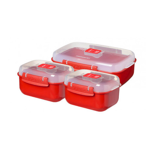 Sistema Set 3 contenitori Microware Rosso