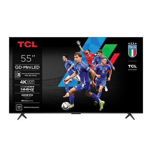 TCL C6K Serie Smart TV QD-MiniLED 4K 55'' 55C6K, 144Hz, audio Onkyo 2.1, Dolby Vision IQ & Atmos, Google TV