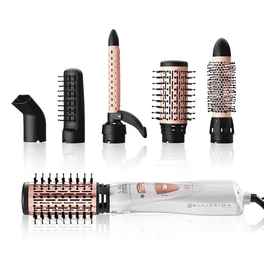 Bellissima Imetec GH18 1100 Modellatore Ad Aria, Rivestimento Spazzole In Ceramica, 5 Accessori Per Realizzare Capelli Lisci E Luminosi, A Onde Morbid