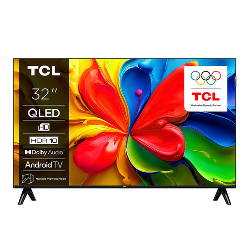 TCL Serie Smart TV HD QLED 32'' 32S4K, Dolby Audio, HDR10, Android TV