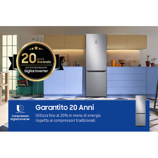 Samsung RB34C775CS9 frigorifero Combinato EcoFlex AI 1.85m 344L Libera installazione con congelatore Wifi 1,85m 344 L con rivestimento in acciaio inox