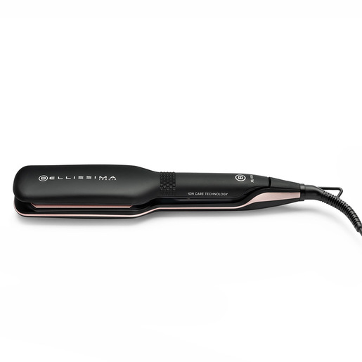 Bellissima Imetec XL ION, piastra lisciante per capelli, piastre larghe, ionizzatore, rivestimento ceramica e cheratina, 5 temperature da 150 a 230°C,