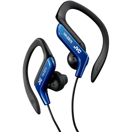 JVC HA-EB75 Cuffie Cablato A clip, In-ear Sport Nero, Blu
