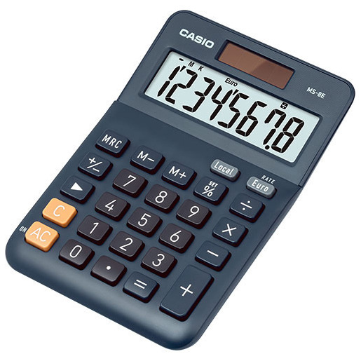 Casio MS-8E calcolatrice Desktop Calcolatrice con display Nero, Grigio, Arancione