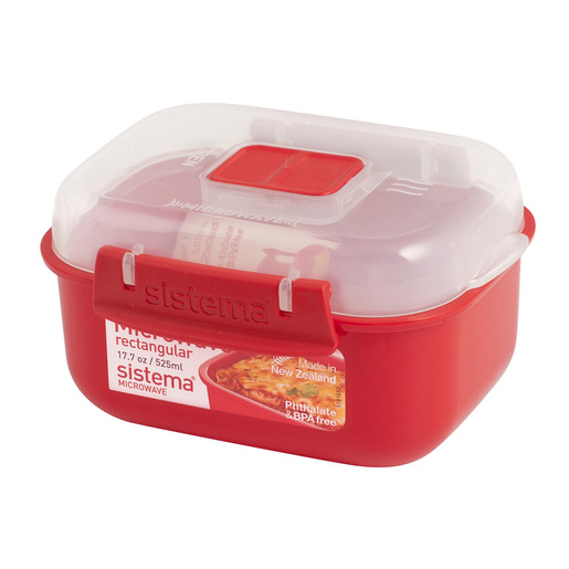 Sistema Contenitore rettangolare Microwave per microonde rosso Lt 0,525