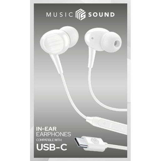 Music Sound Color In-Ear Usb-c Auricolare con design In-Ear e connettore USB-C