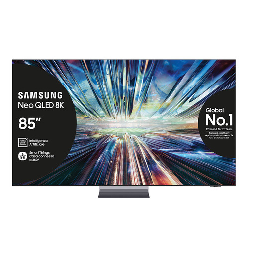 Samsung Smart TV 85'' QE85QN900DTXZT Neo QLED 8K Mini LED Graphite Black 2024, Processore NQ8 AI GEN3, 8K AI Upscaling Pro, Infinity Air Design, Dolby