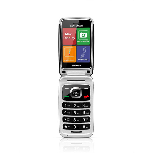 Brondi Contender 7,62 cm (3'') Nero Telefono per anziani