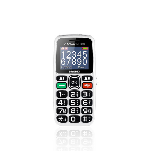 Brondi Amico Unico 4,57 cm (1.8'') Nero, Bianco Telefono di livello base